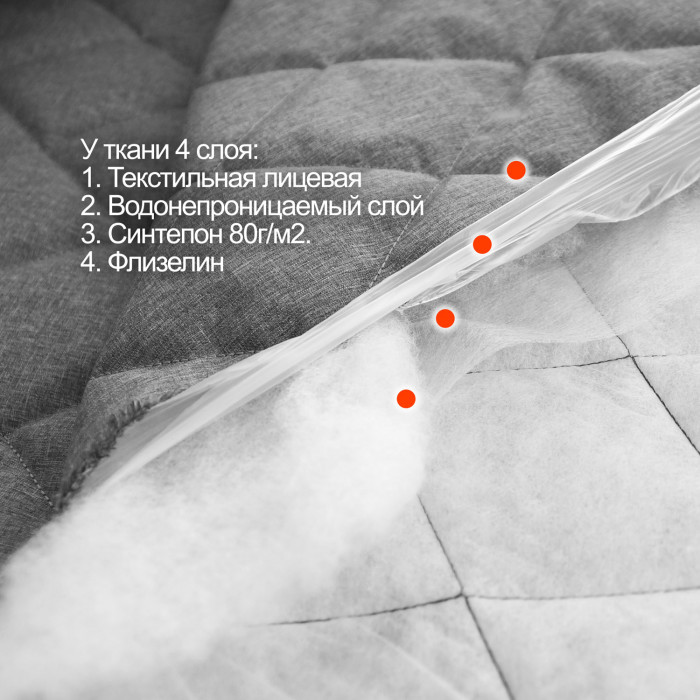 Ткань стеганая водонепроницаемая МА2401/Titanium для пошива пальто