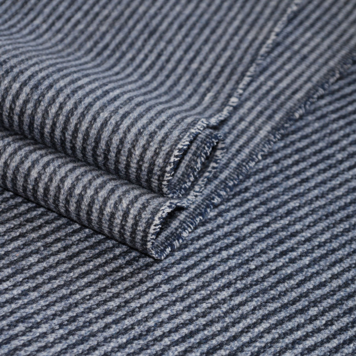Ткань шерсть пальтово костюмная двухсторонняя МА1609/Midnight Navy
