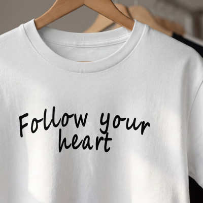 Наклейка на одежду 12х35см. Термотрансфер "Follow your heart"