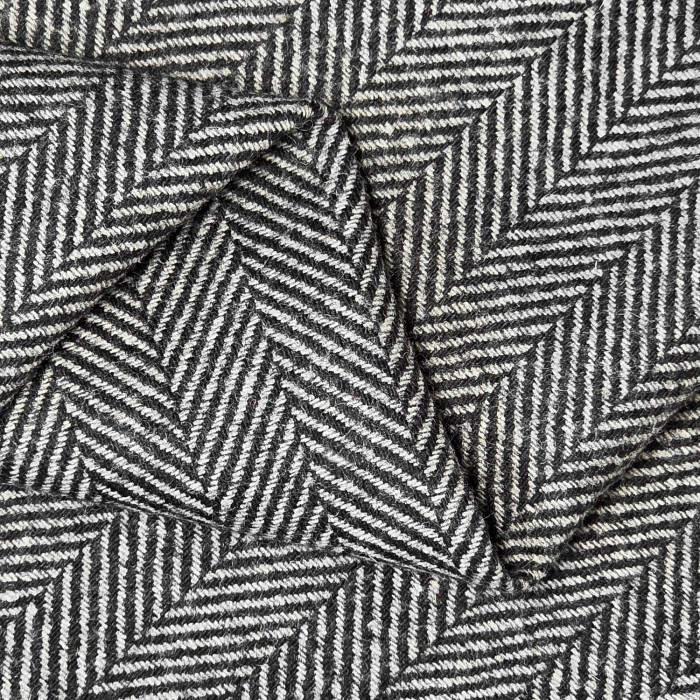 Ткань Твид костюмная шерсть Herringbone МА2708/Базальт (УЦЕНКА) 