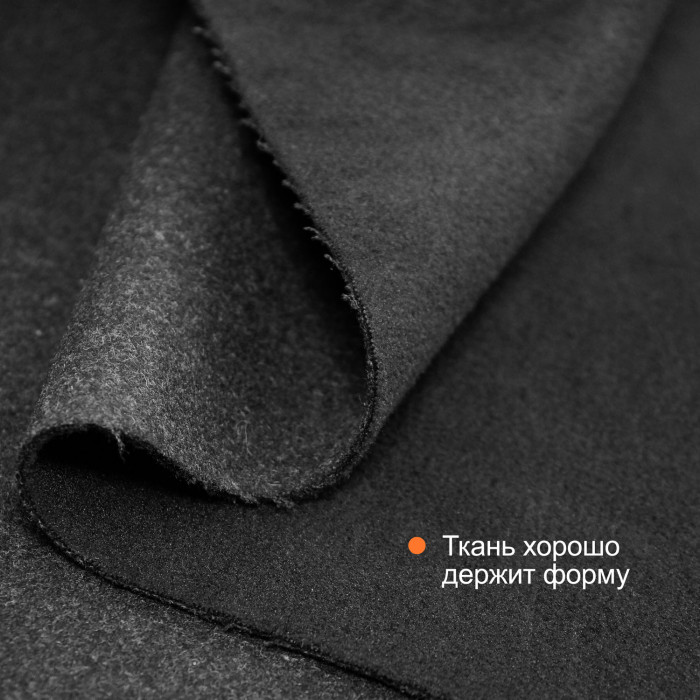 Ткань Шерсть на флисе для пошива куртки на молнии МА1409/Аnthracite